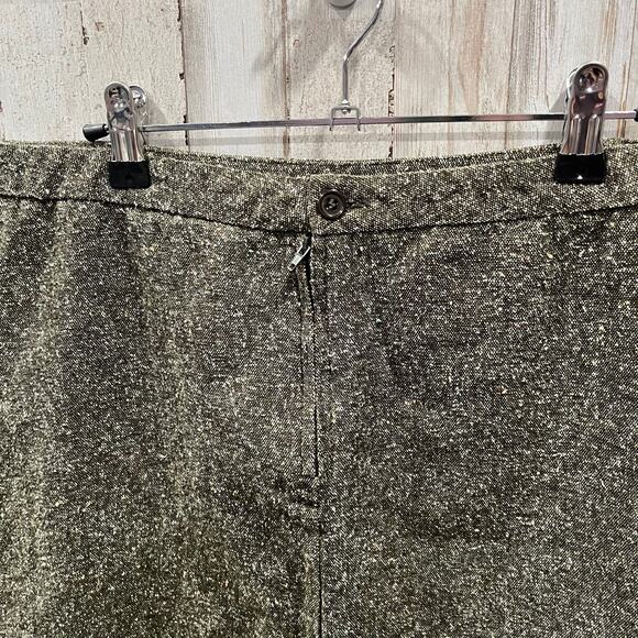 Speechless Green Tweed Beaded Split Aline Skirt Y2K Juniors Size 5 Wool - Picture 4 of 7